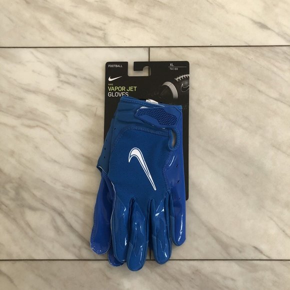Nike Men's Vapor Jet 'Blue' Football Gloves CZ4127-490 size XL